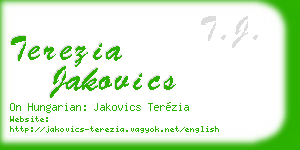 terezia jakovics business card